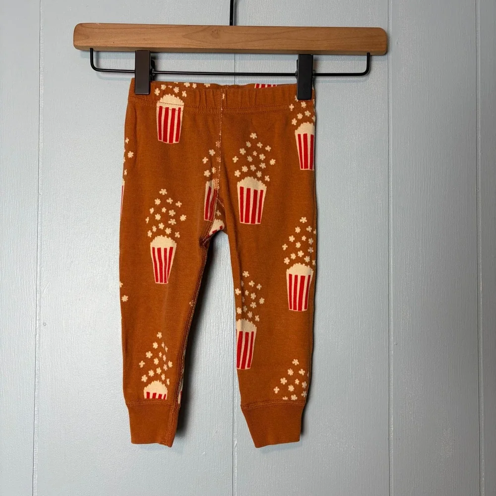 Hanna Andersson Kids Popcorn Organic Cotton Pajama Set Brown 2T 85cm FWH25